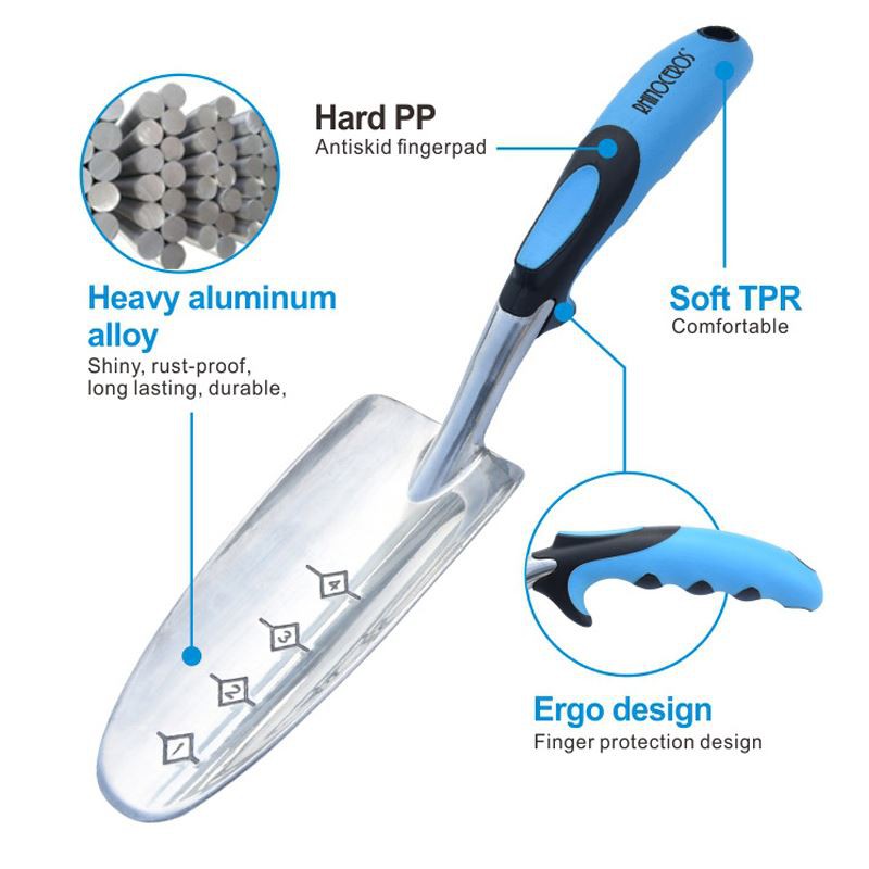 Aluminum garden hand tool trowel